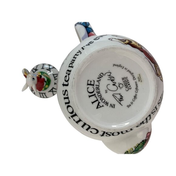 Alice In Wonderland Large Ceramic Teapot With Rabbit Lid By Cardew Design 8797 - Picture 3 of 8